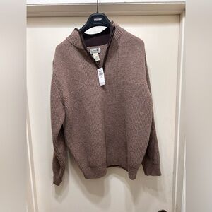 L.L. Bean Brown Zip Up Sweater